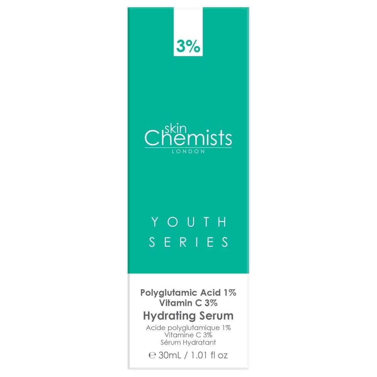 Hydrating Serum Polyglutamic Acid 1%, Vitamin C 3% 30ml