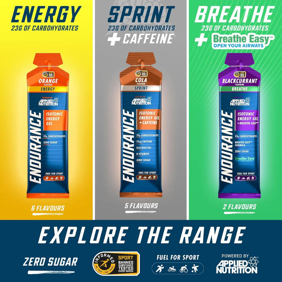 Applied Nutrition Endurance Energy Gel - 20x60g (Orange) - Evolution Supplements - Applied Nutrition Endurance Energy Gel Banner 4