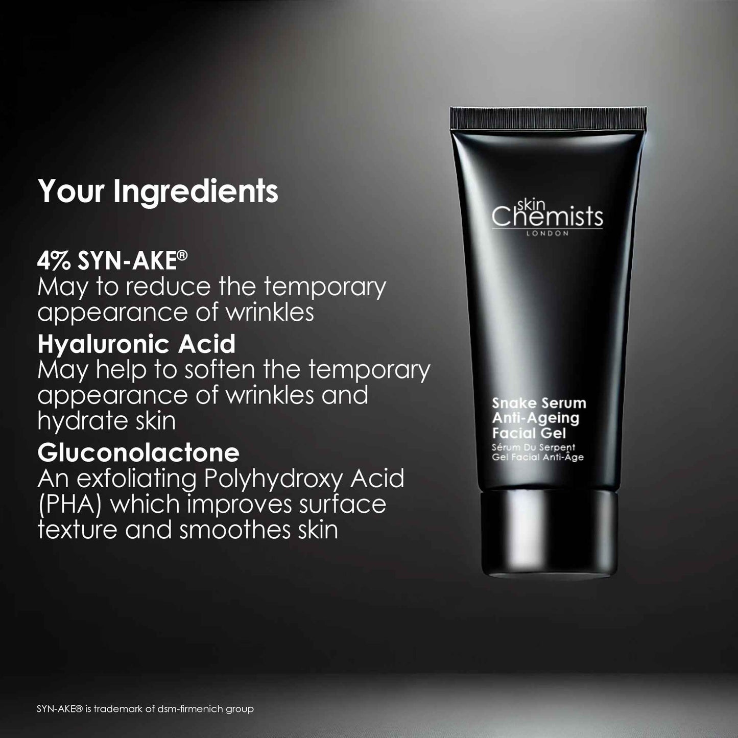 skinChemists Snake Serum Anti-Ageing Facial Gel 30ml