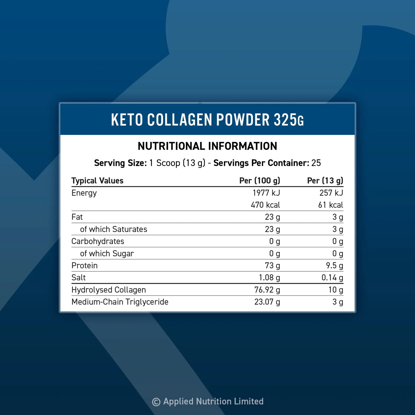 Applied Nutrition Keto Collagen 325g Unflavoured - Evolution Supplements