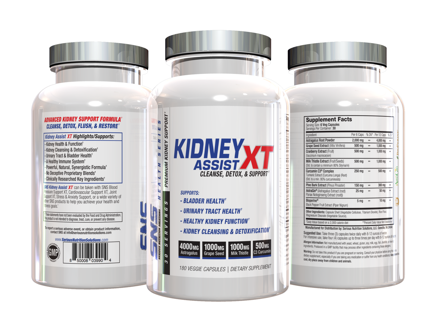 SNS Kidney Assist XT - 180 Veg Capsules
