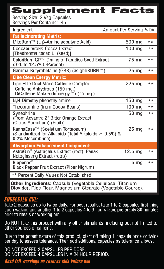 CEL Lipo Elite - 90 Veg Caps - Evolution Supplements - CEL Lipo Edge Ingredients