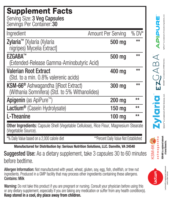 SNS Sleep Support XT - 90 Veg Caps - Evolution Supplements - SNS Sleep Support XT Ingredients