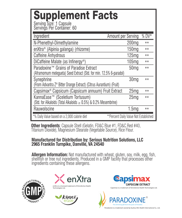 SNS Thermagize XT – 60 caps - Evolution Supplements - SNS Thermagize XT Ingredients