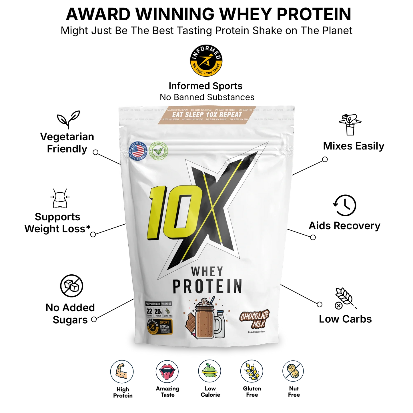 10X Whey Protein 700g - Variety of Flavours