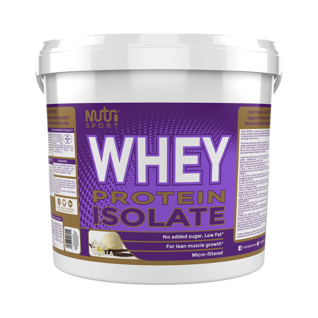 NutriSport Whey Protein Isolate 5kg - Variety of Flavours