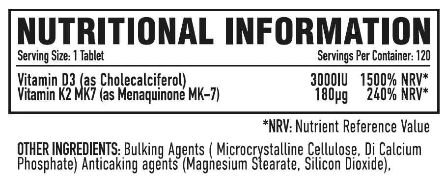 Per4m Vitamin D3 Plus K2 - 120 Tablets