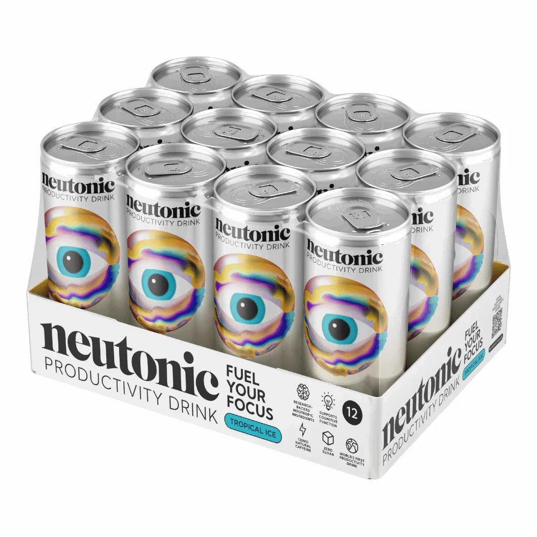 Neutonic Productivity Nootropic Energy Drinks - Box 12 Cans in Variety of Flavours