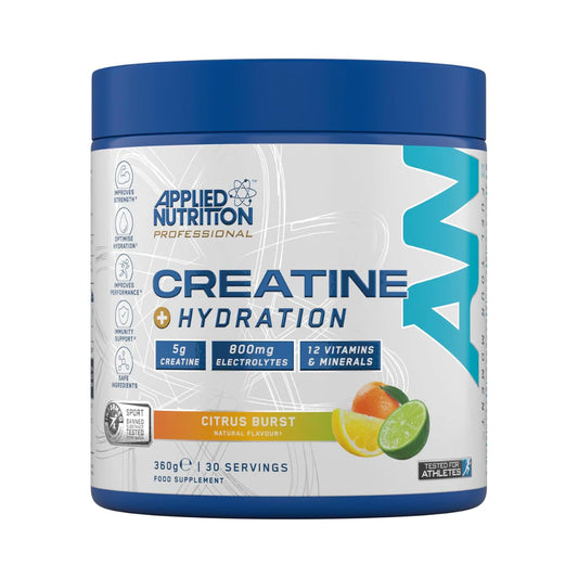 Applied Nutrition Creatine Monohydrate + Hydration 360g (Choice of Flavours) - Evolution Supplements - Applied Nutrition Creatine Monohydrate + Hydration Front