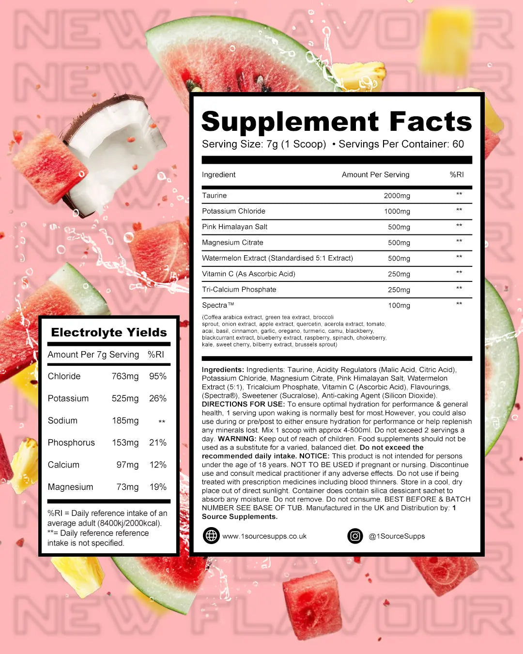 1SourceSupplements HYDRATE1 Electrolyte Hydration Formula | 420g product image 5