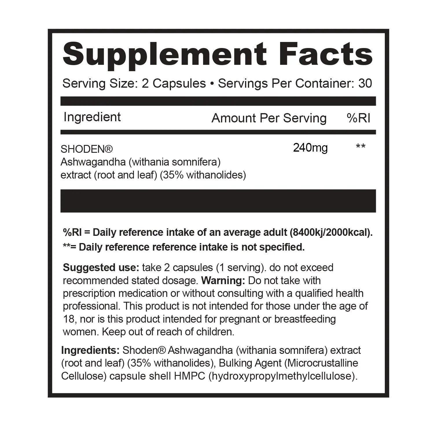 1SourceSupplements CHILL1 Shoden® Ashwagandha | 60 Capsules product image 2
