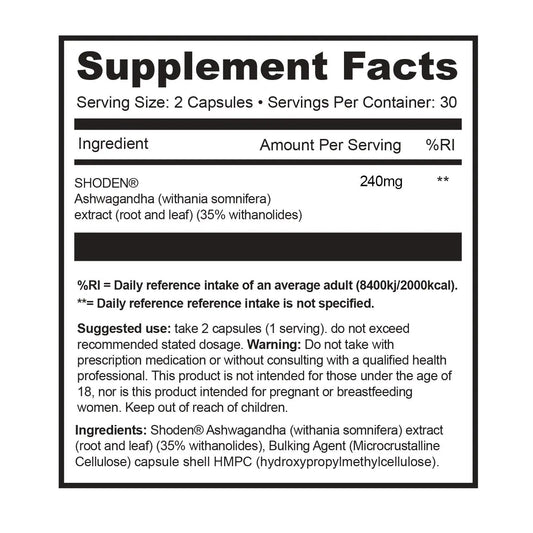 1SourceSupplements CHILL1 Shoden® Ashwagandha | 60 Capsules product image 2