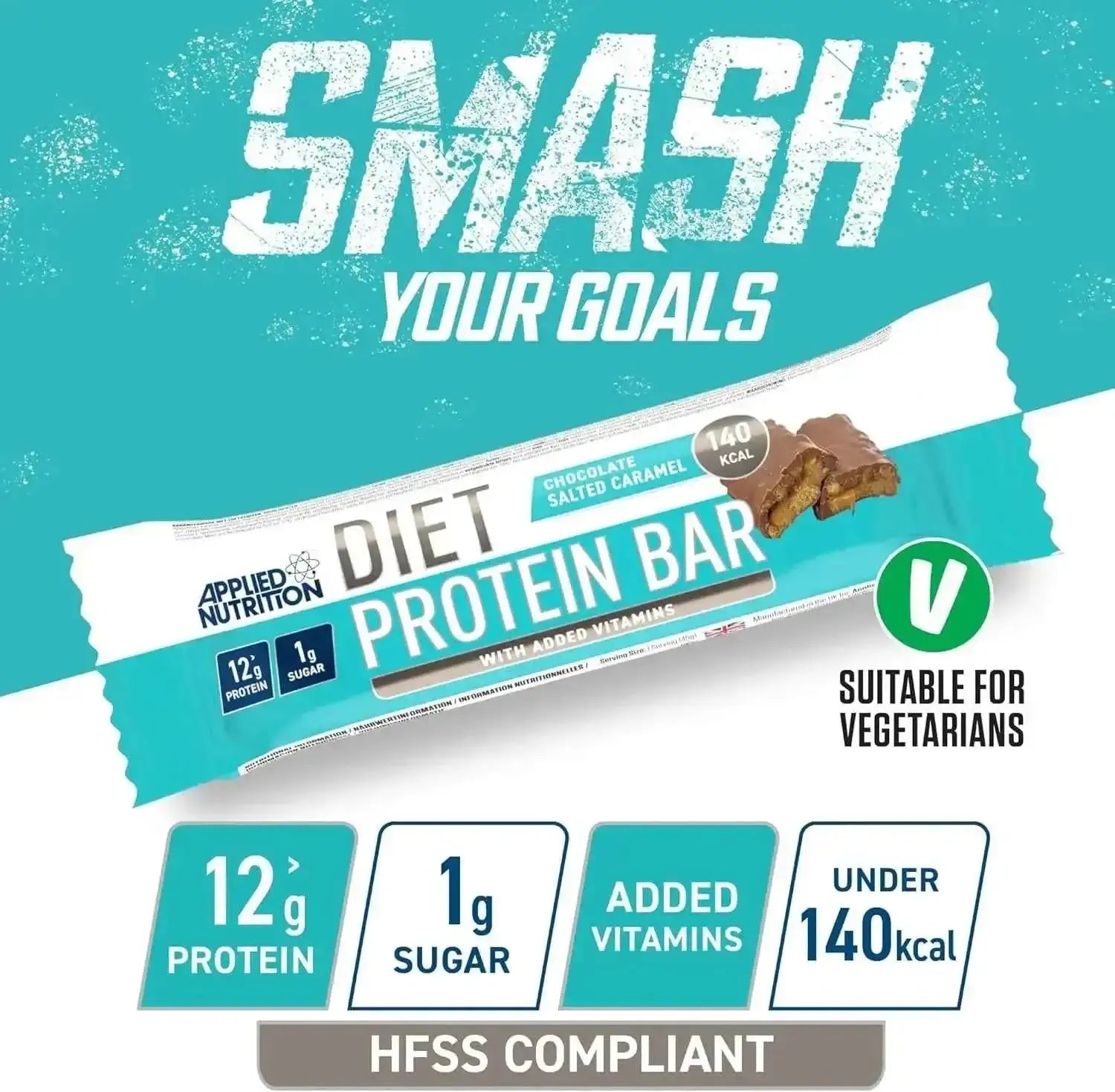 Applied Nutrition Diet Protein Bar - Single Bar or Box of 12 in Variety of Flavours
