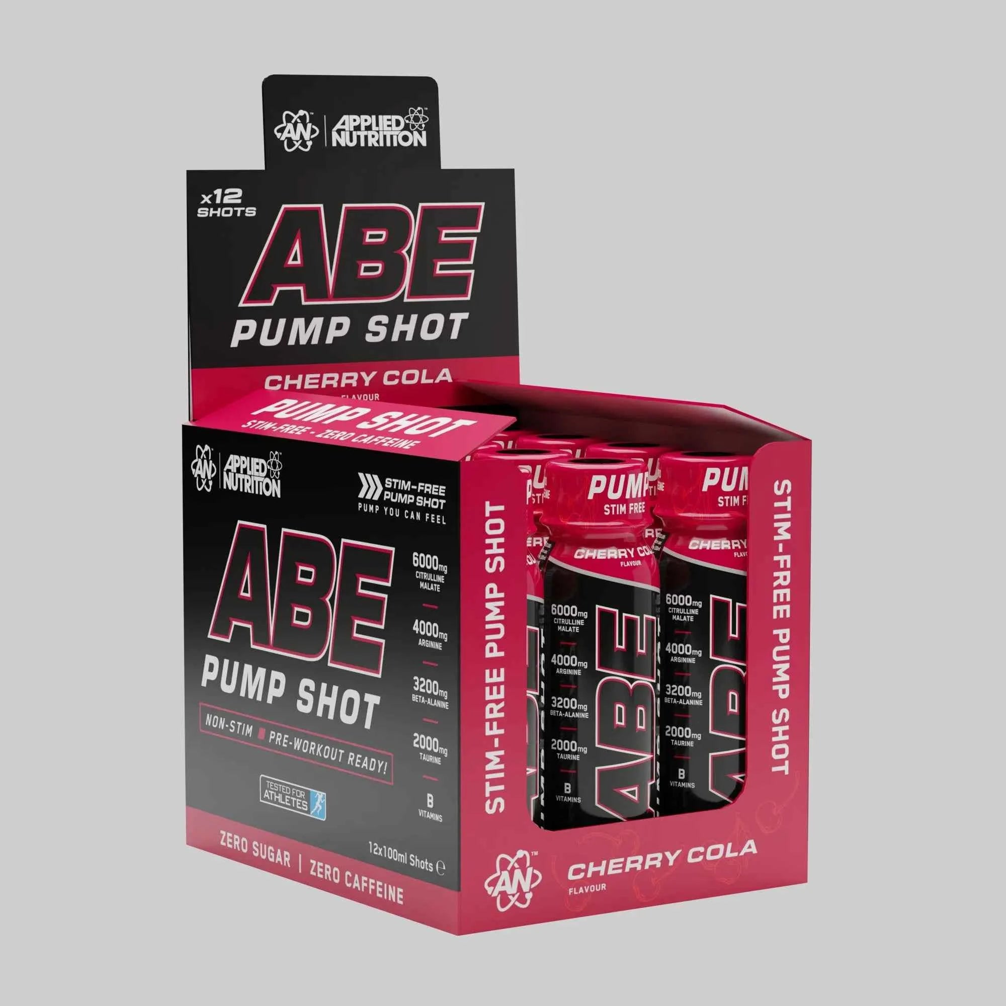 ABE Pump Pre Workout Shots - Stim & Caffeine Free - Box of 12 in Variety of Flavours