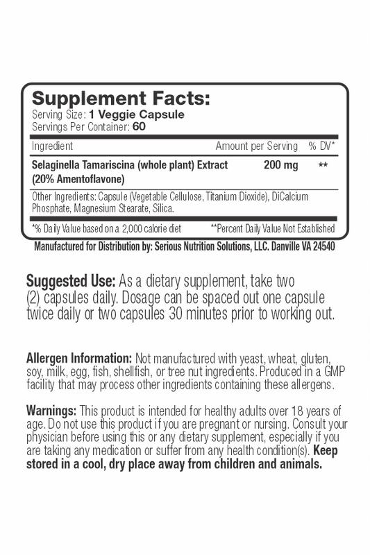 SNS Amentoflavone XT – 60 Veg Caps - Evolution Supplements - SNS Amentoflavone XT Ingredients