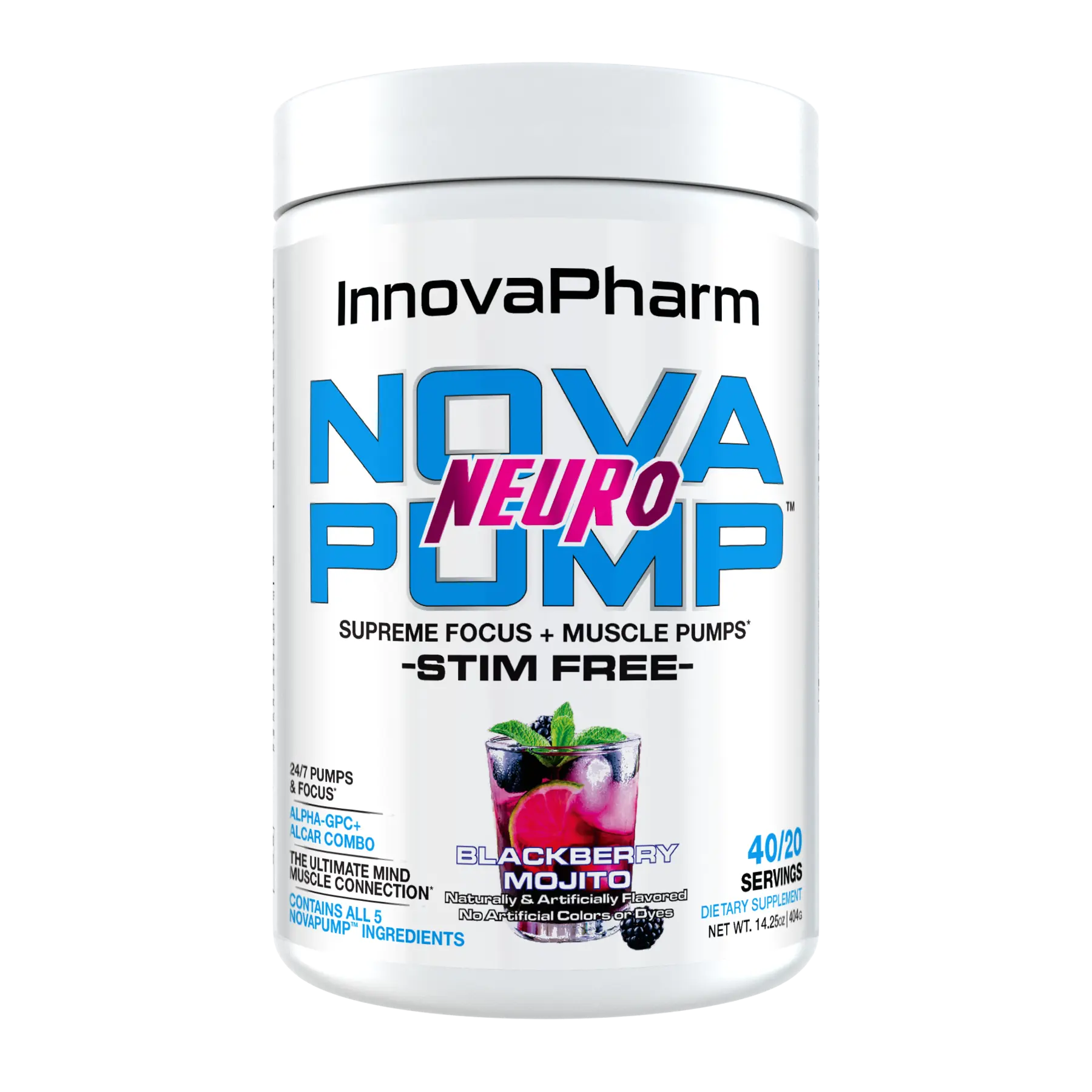 NovaPump Neuro Stim-Free Pre Workout Powder for Focus