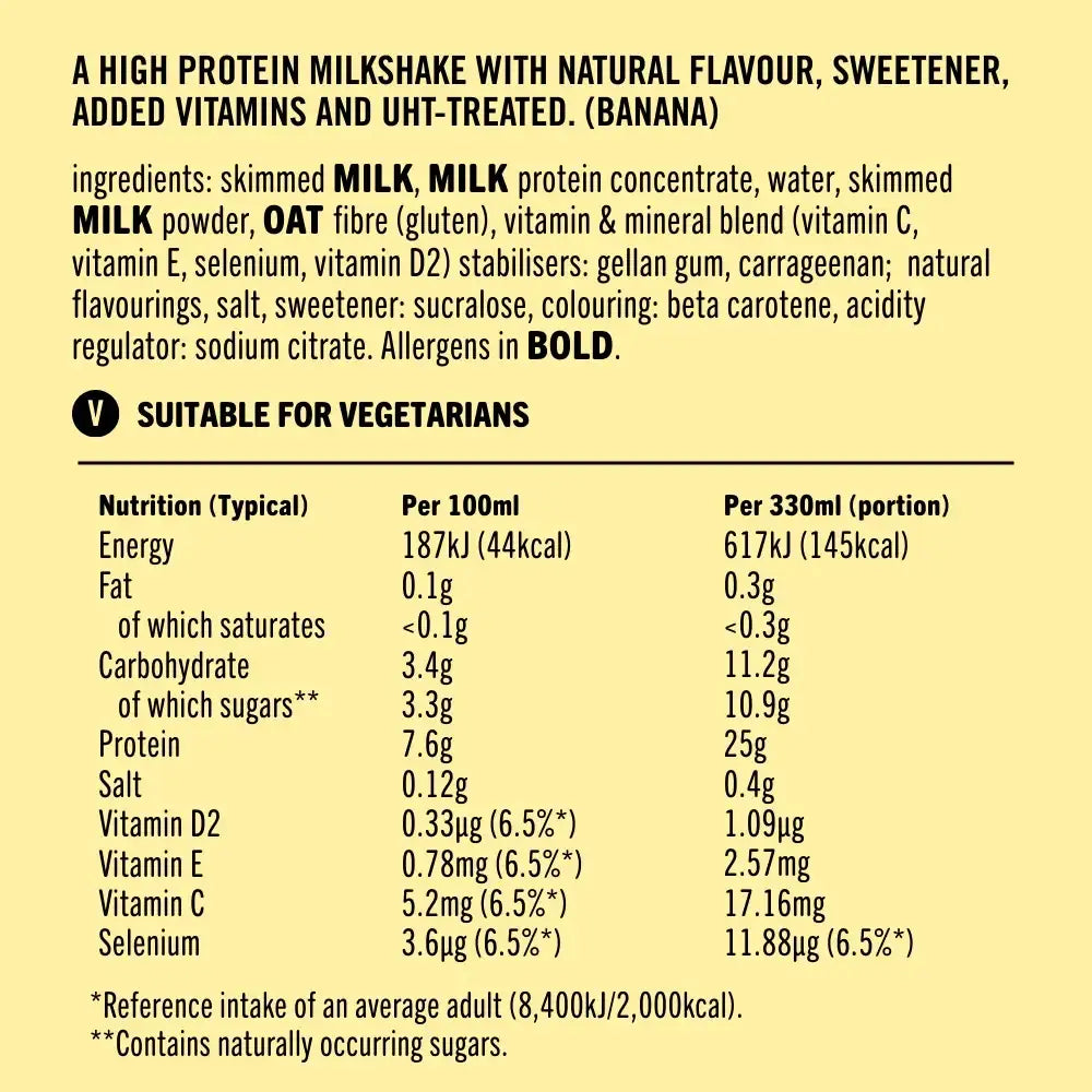 UFIT 25G High Protein Shake Drink - Case of 10x330ML