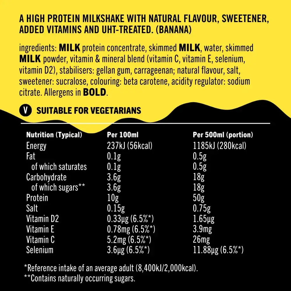 UFIT 50G High Protein Shake Drink – Case of 8 x 500ML