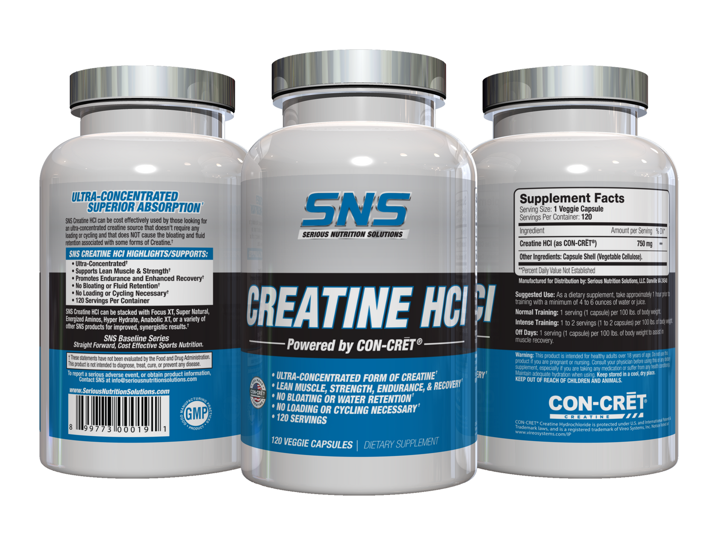 SNS Creatine HCL – 120 Caps for Enhanced Performance and Recovery