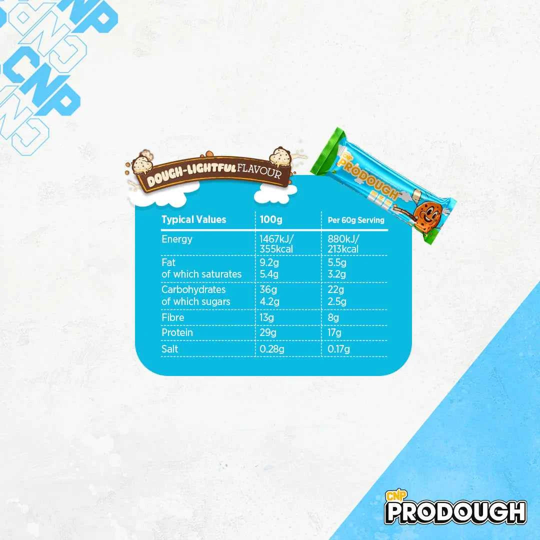 CNP ProDough Dough Bars - Box of 12 x 60g in Various Flavours