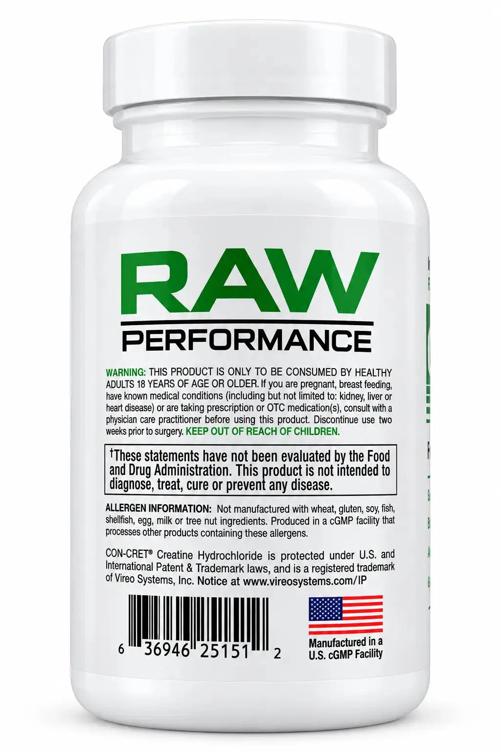 InnovaPharm Creatine HCL 750mg product label