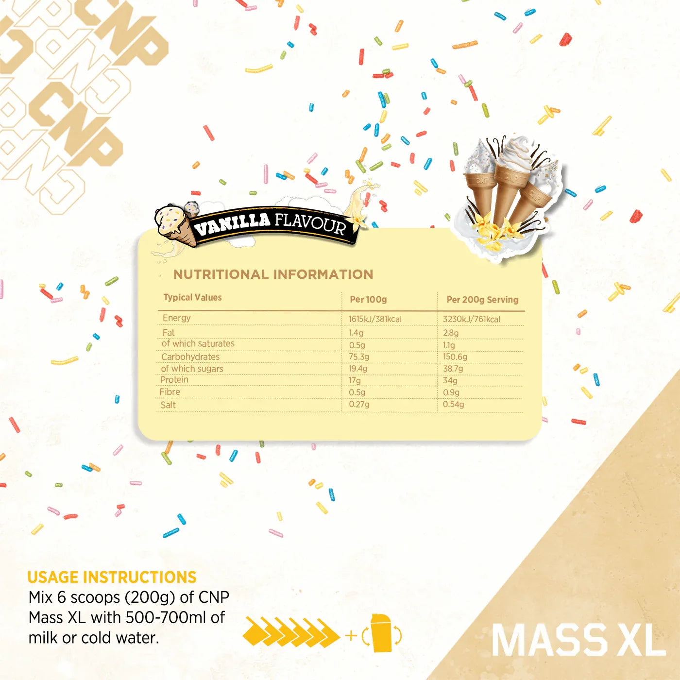 CNP Mass XL 4.8kg - Variety of Flavours