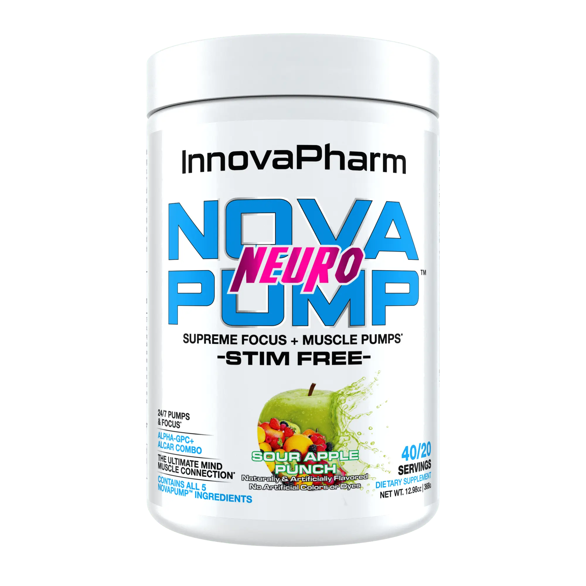 NovaPump Neuro Stim-Free Pre Workout Powder for Focus