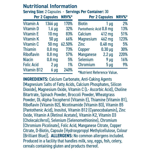 Applied Nutrition Greens Multivitamin - 60 Capsules (30 Servings)
