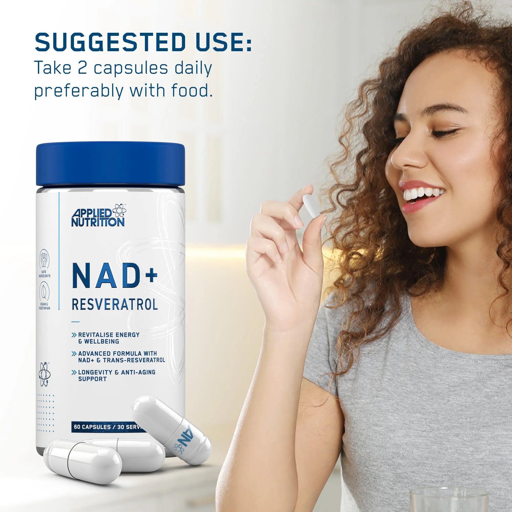 Applied Nutrition NAD+ Resveratrol - 60 Capsules