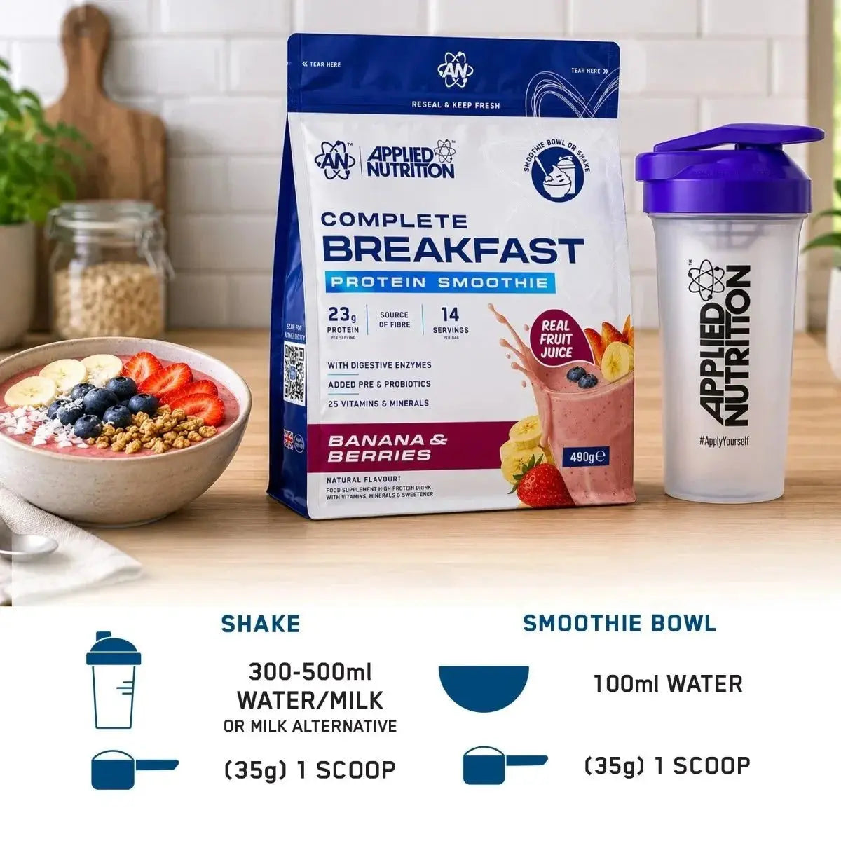 Applied Nutrition Complete Breakfast – High Protein Breakfast Smoothie | 14 Servings