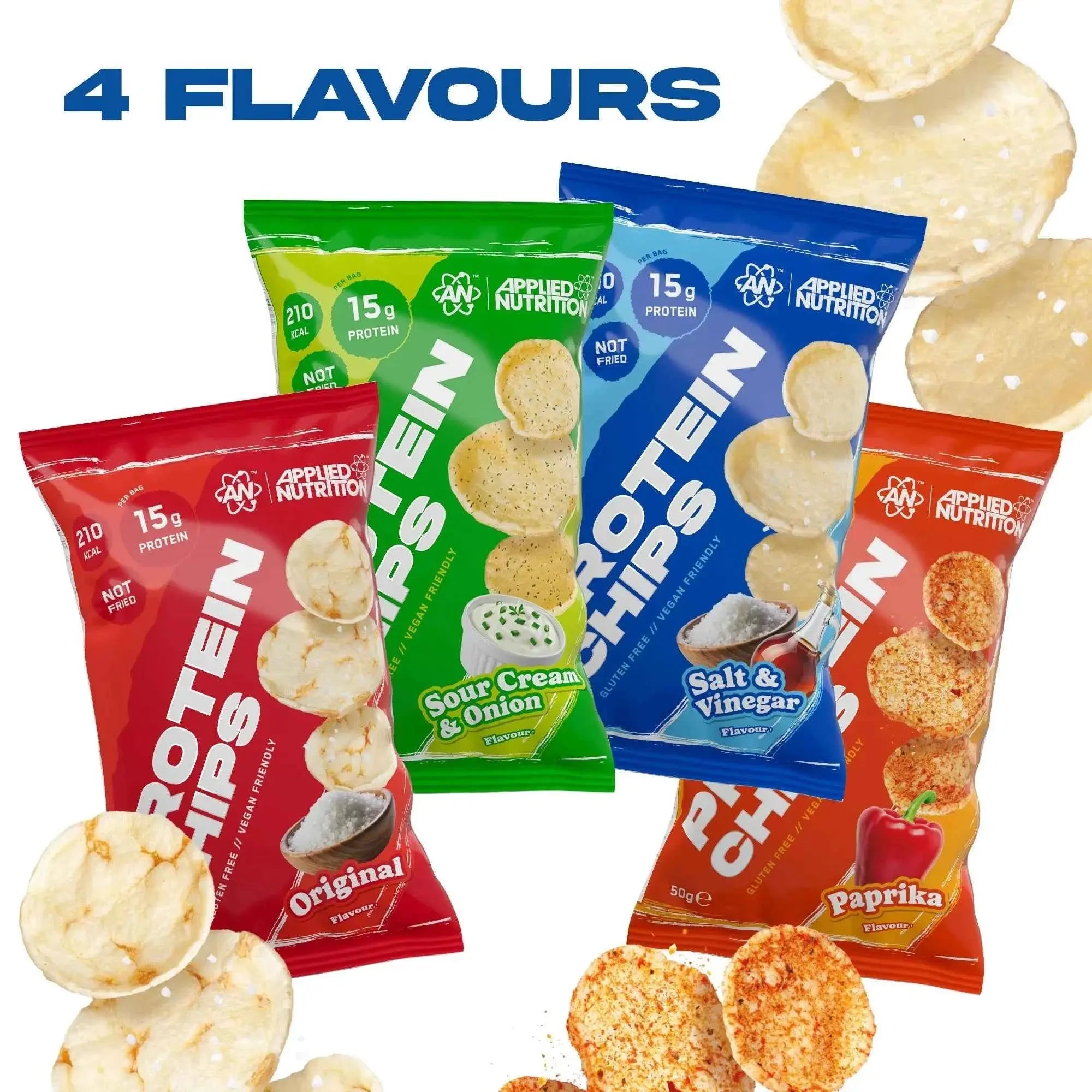 Applied Nutrition Protein Chips Single Bag or Box of 7 - in Variety of Flavours