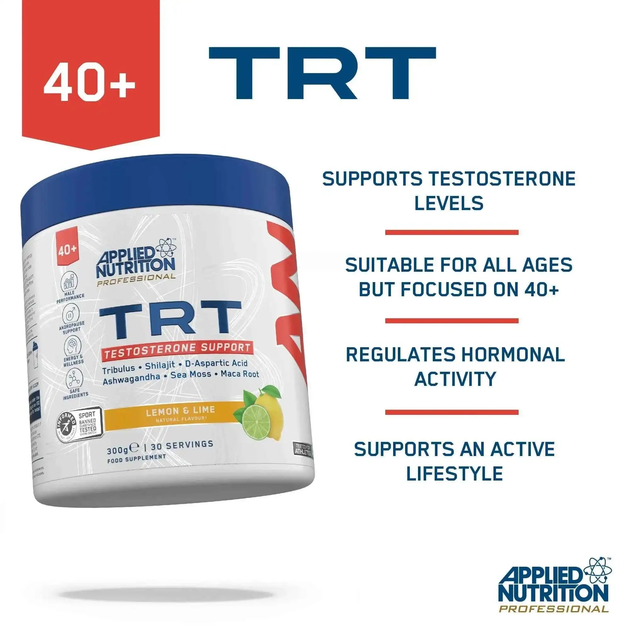 Applied Nutrition Testosterone Health TRT Supplement 300g - Variety of Flavours