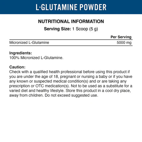 Applied Nutrition L-Glutamine Powder (Choice of Sizes) - Evolution Supplements - Applied Nutrition Glutamine Ingredients