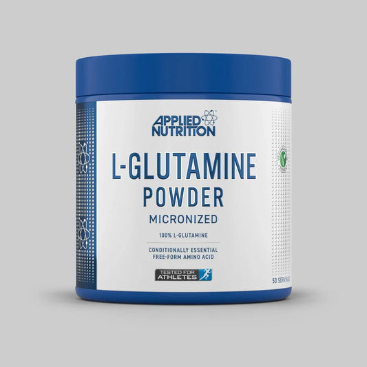 Applied Nutrition L-Glutamine Powder (Choice of Sizes) - Evolution Supplements - Applied Nutrition Glutamine Front