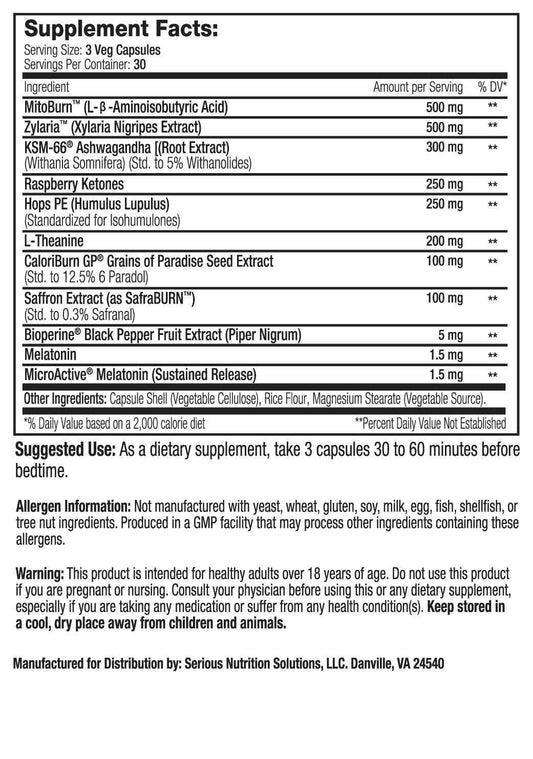 SNS Lean Edge Nite Burn - 90 Veg Caps