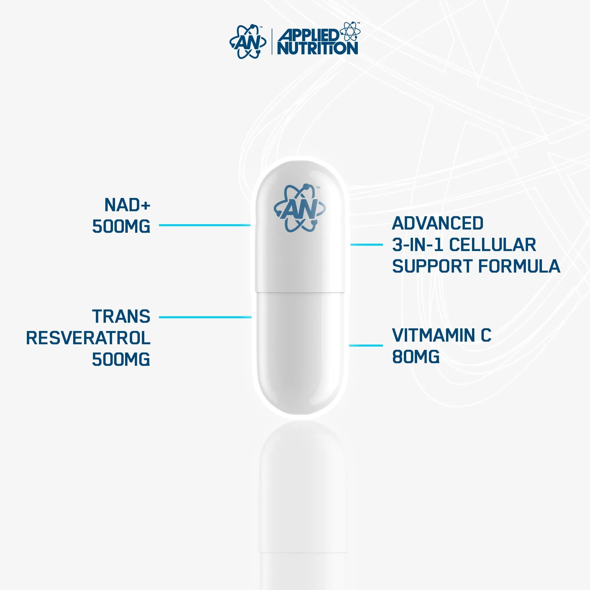 Applied Nutrition NAD+ Resveratrol - 60 Capsules