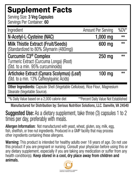 SNS Liver Assist XT - 180 Veg Caps - Evolution Supplements - SNS Liver XT Ingredients List