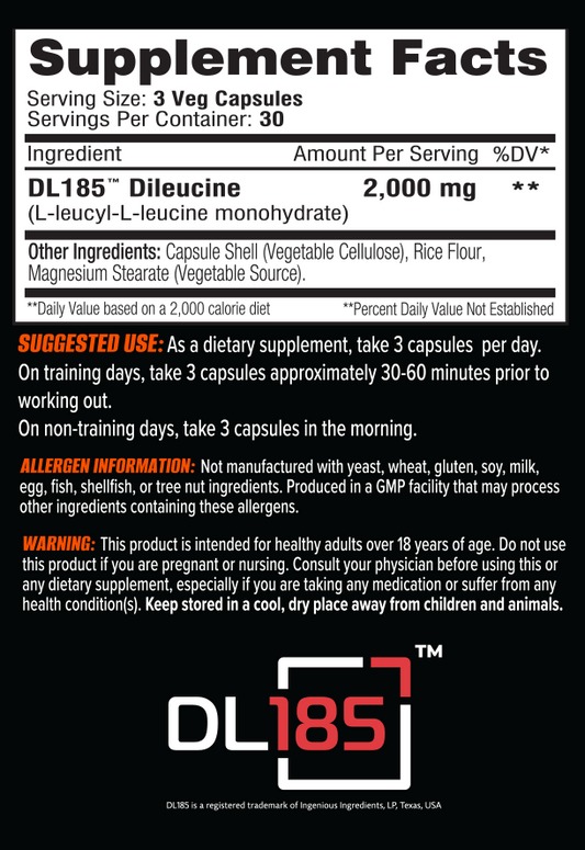 CEL MPC-185 (DL-185 Dileucine Peptide) - 90 Veg Caps - Evolution Supplements - CEL MPC-185 Ingredients