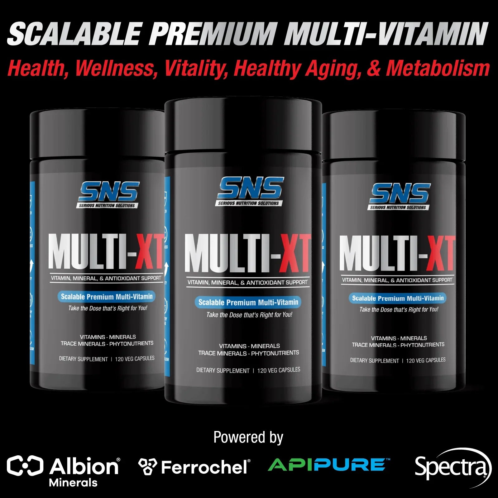 SNS Multi XT – Premium Scalable Multi-Vitamin & Mineral - 120 Veg Caps