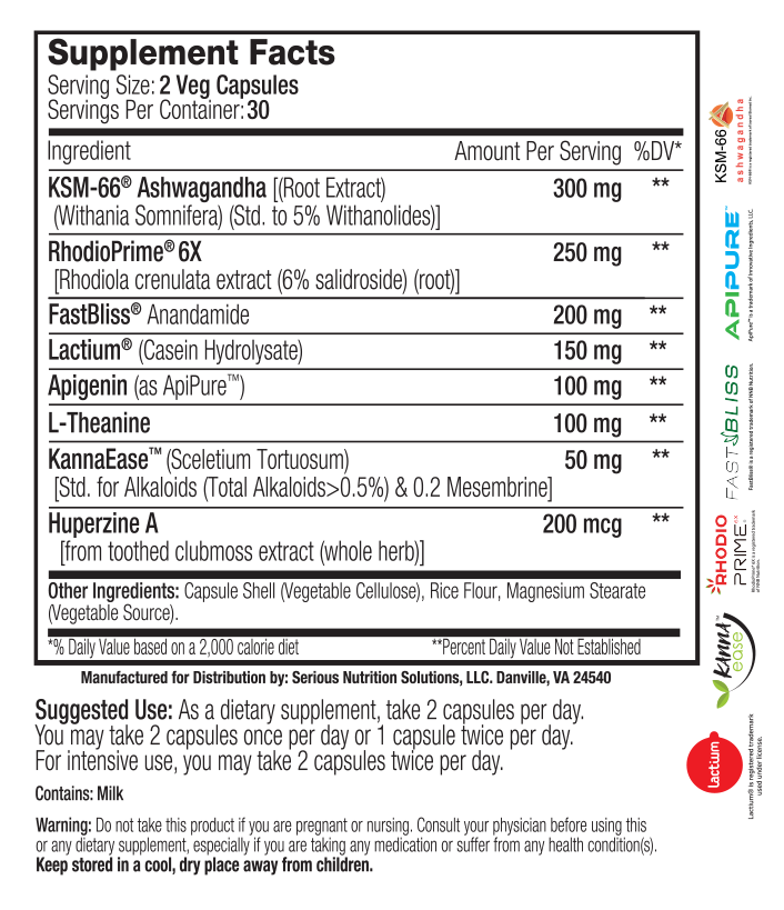SNS Mood Support XT - 60 Veg Caps - Evolution Supplements - SNS Mood Support XT Ingredients