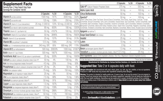 SNS Multi XT – Premium Scalable Multi-Vitamin & Mineral - 120 Veg Caps