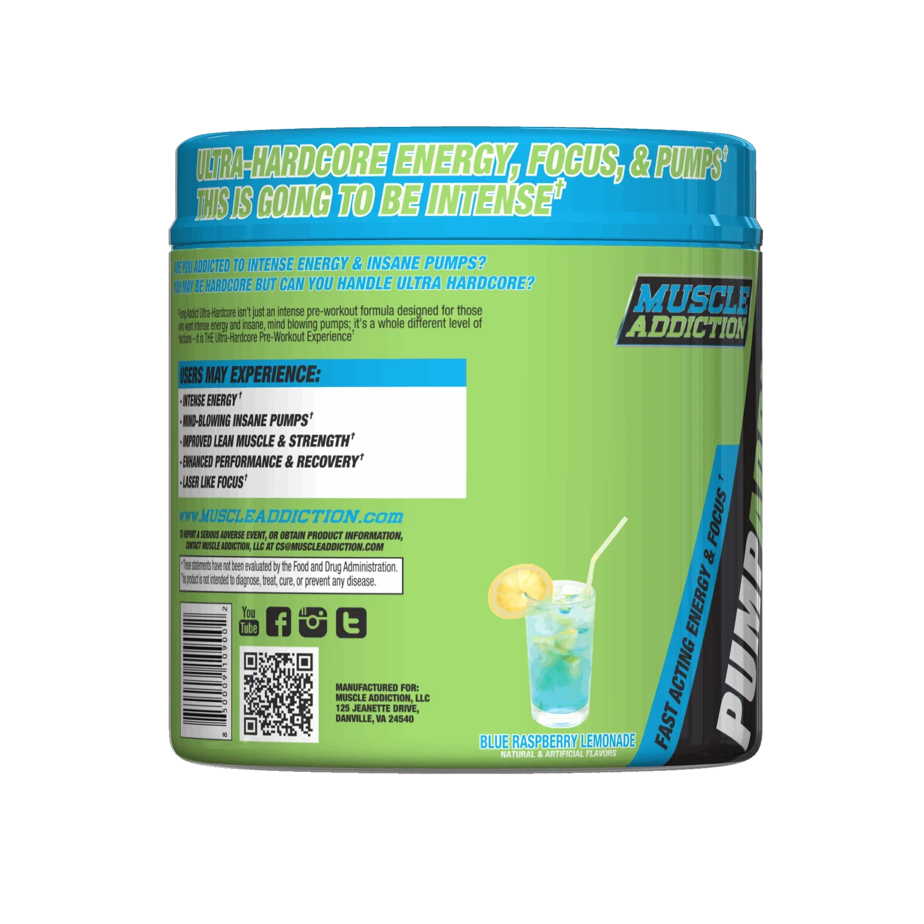 Muscle Addiction - Pump Addict Ultra Hardcore - Variety of Flavours