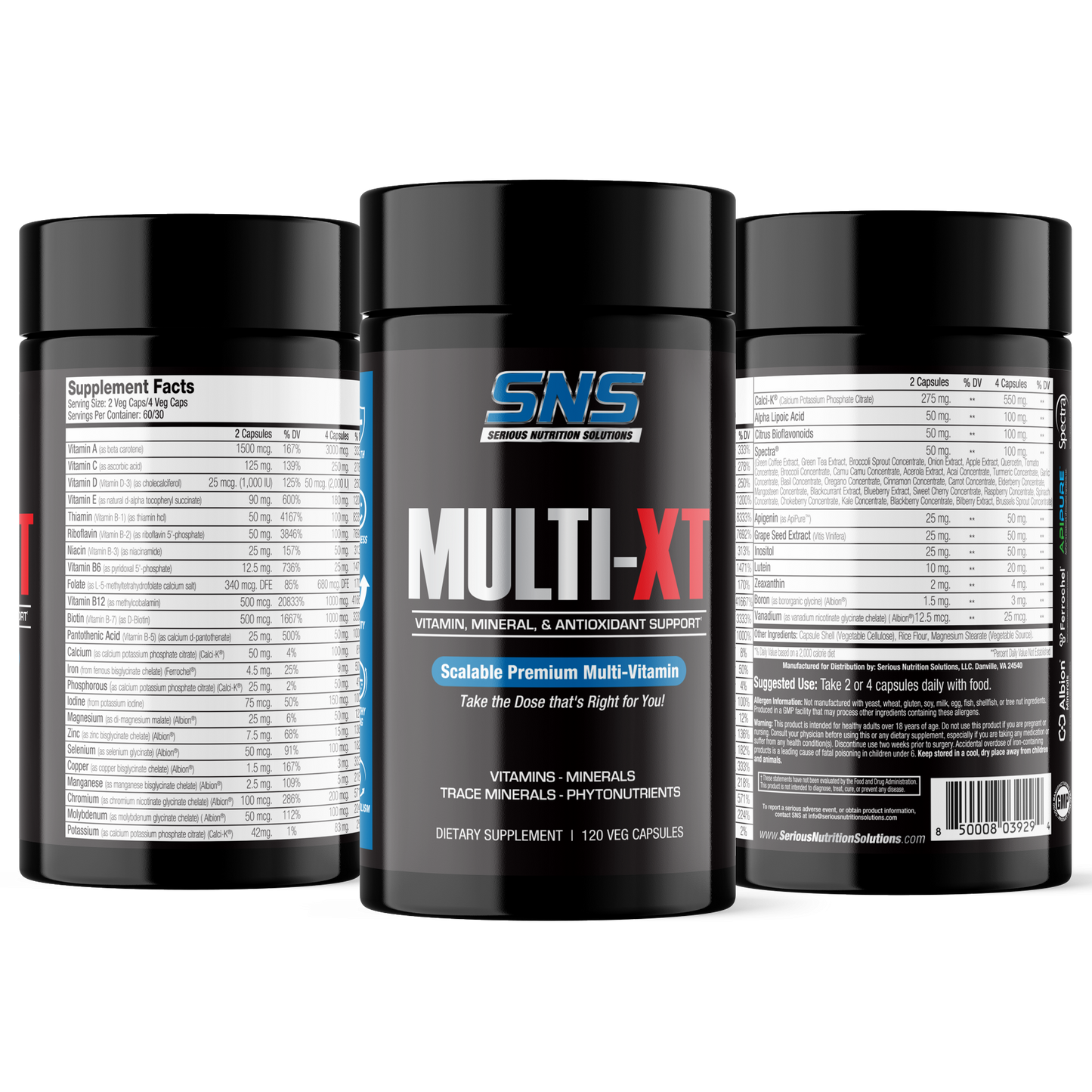 SNS Multi XT – Premium Scalable Multi-Vitamin & Mineral - 120 Veg Caps