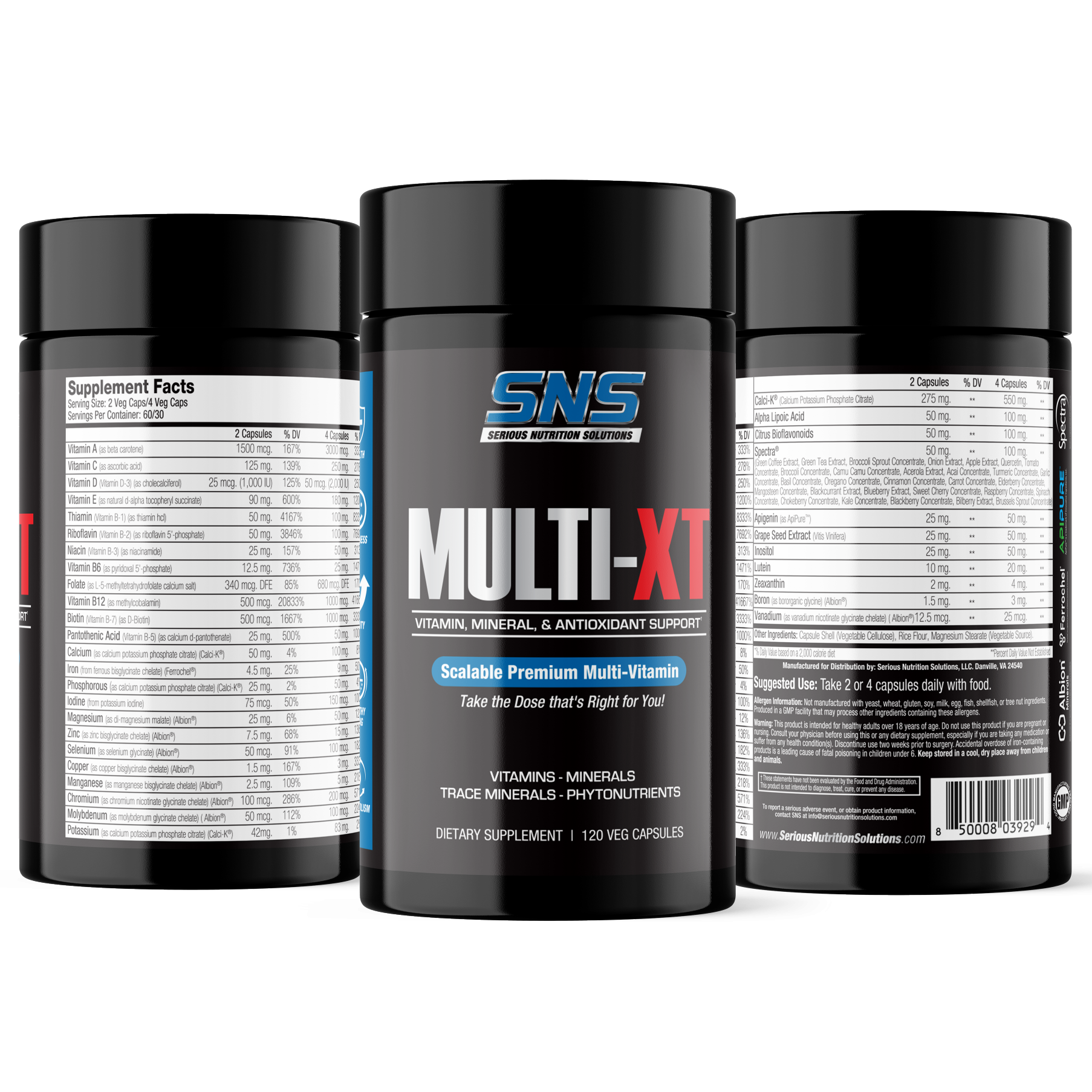 SNS Multi XT – Premium Scalable Multi-Vitamin & Mineral - 120 Veg Caps