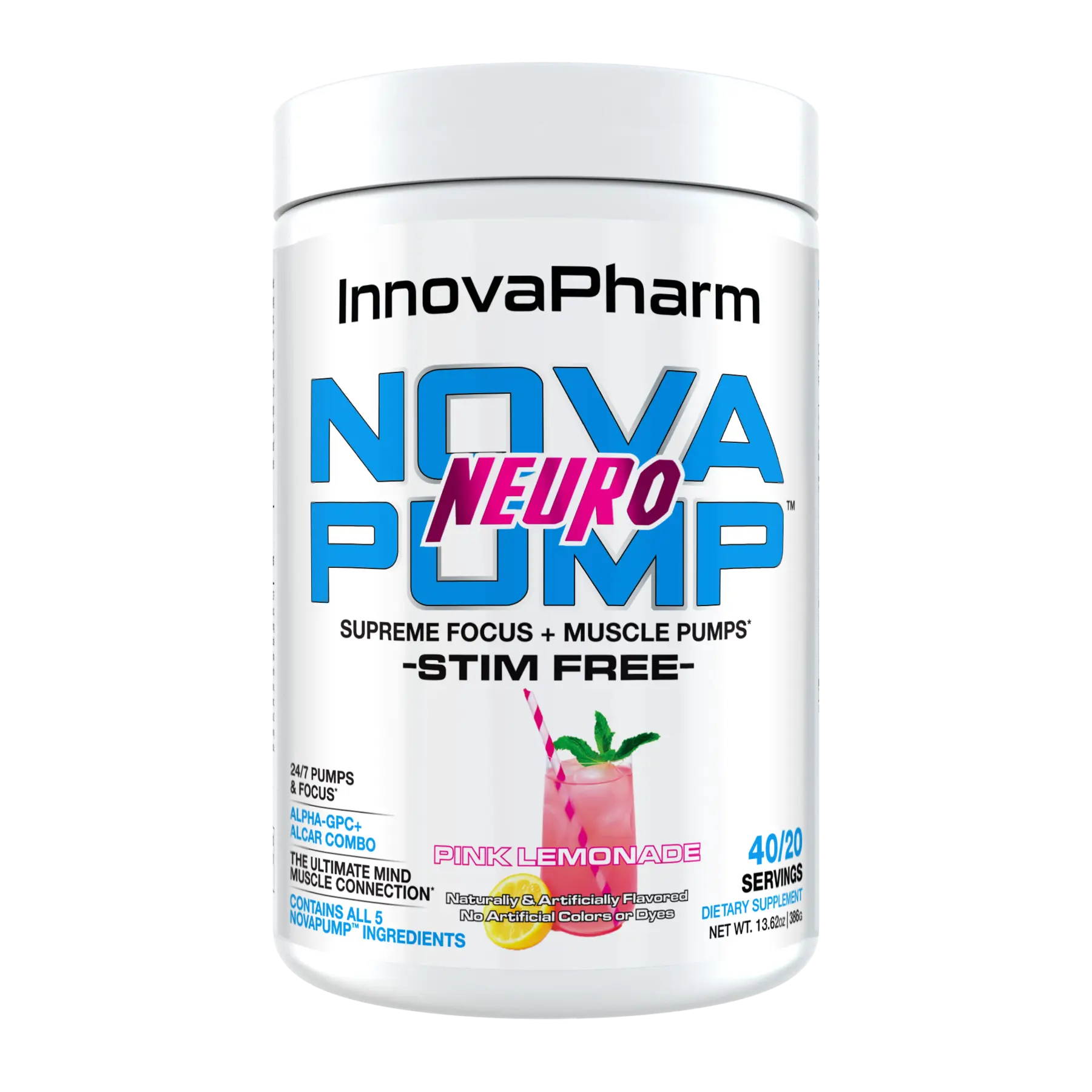 NovaPump Neuro Stim-Free Pre Workout Powder for Focus