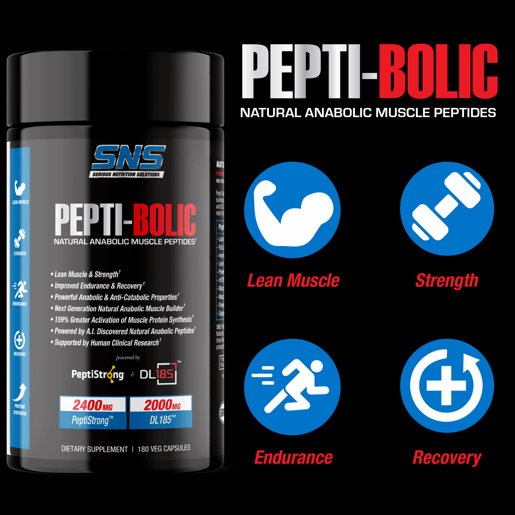 SNS Pepti-Bolic - 180 Veg Caps - Evolution Supplements - SNS Peptibolic Banner 3