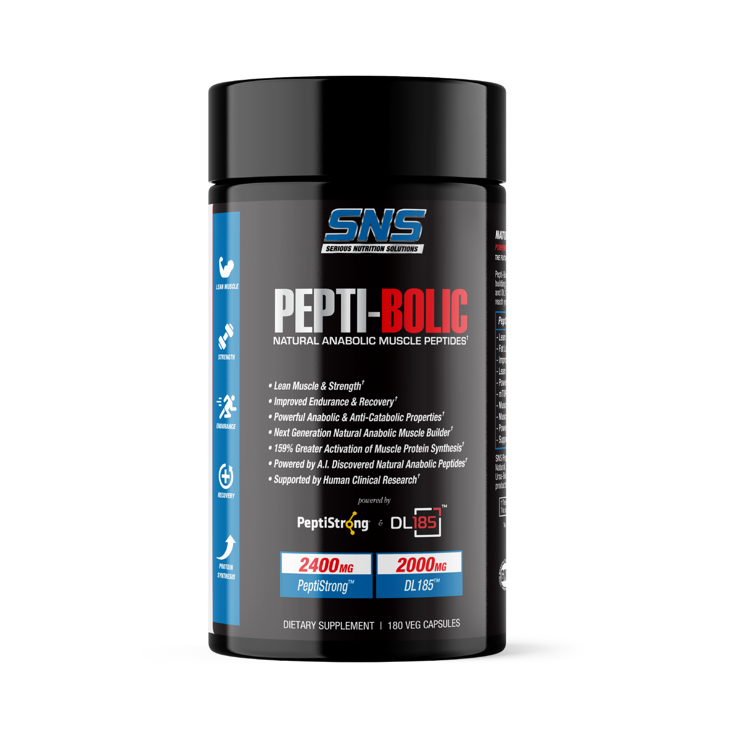 SNS Pepti-Bolic - 180 Veg Caps - Evolution Supplements - SNS Peptibolic Front