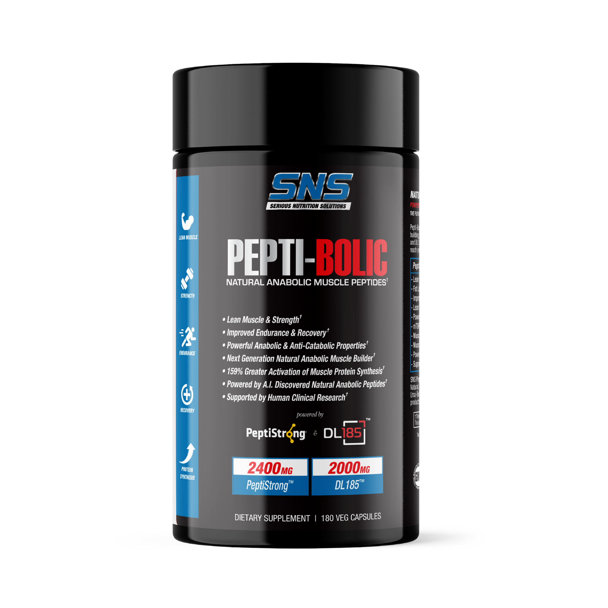 SNS Pepti-Bolic - 180 Veg Caps - Evolution Supplements - SNS Peptibolic Front