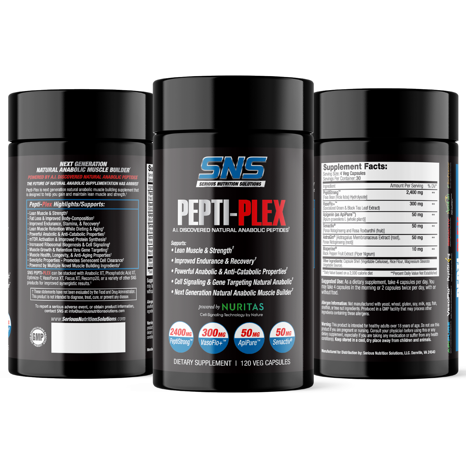 SNS Pepti-Plex - 120 Veg Caps