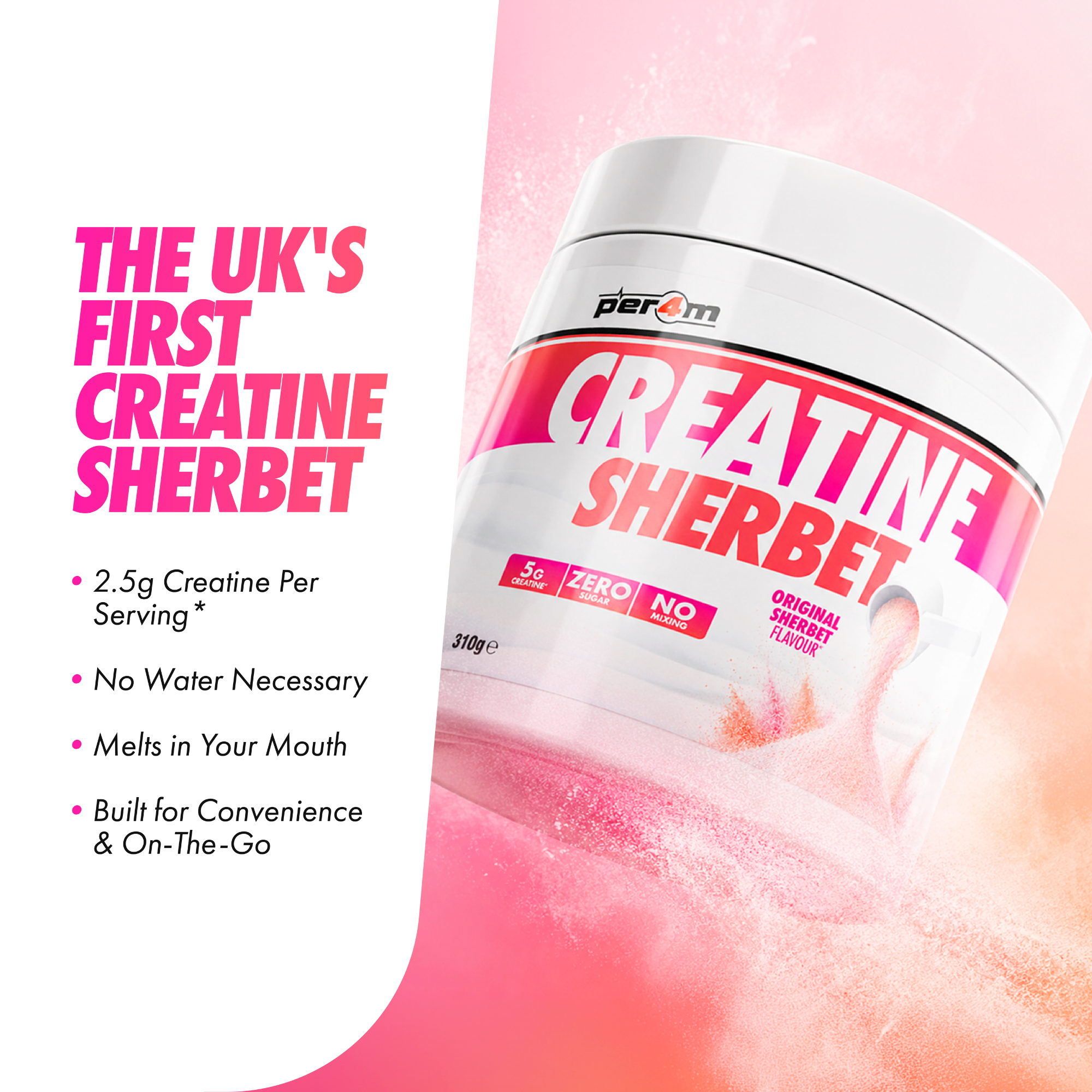Per4m Creatine Sherbet - Various Sizes Available 93g & 310g